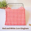Red and white 1cm checkered velvet fabric pumpkin ornament for harvest decor - 10cm / 1cm Red and White Plaid