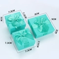 Tiffany blue square gift box with ribbon bow in three sizes for jewelry storage - Tiffany Blue