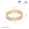 Specifiche dettagliate della misura dell'anello a V in argento 925 con zirconi grado 5A - Taglia US 6 / Placcato Oro