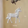 Christmas white unicorn ornament with gold textures for holiday tree decor 12cm - Unicorn