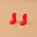 Miniatur rote Puppenstiefel für Puppenhaus Dekoration mit präziser Größe 2,1cm Länge - Rote Stiefel 2er-Set