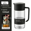 Dispensador de aceite de vidrio negro de 550ml con tapa de apertura automática - 550ml / Negro