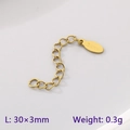 Golden stainless steel extension chain with engraved S.Steel oval tag for DIY jewelry - Gold 30mm Stainless Steel Tag Style (KLJ8875-Z)
