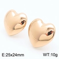 Minimalistische hohle Herzohrringe aus 18K Gold in polierter Optik 25x24mm - Roségold Herz-Stil (KE113151-KFC)
