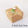 Brown kraft gift box 5.5x5.5x3.7cm with white calla lily and decorative paper ribbon - Calla Lily Kraft Paper Box