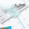 Creative light blue dreamcatcher feather ballpoint pen with rose gold metal ring - Light Blue (Light Blue Feather)