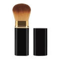 Retractable cat paw makeup brush with soft brown bristles and elegant black handle - Square Style Black with Brown Bristles