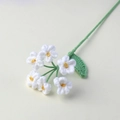Handmade crochet forget-me-not flower with white petals and yellow centers for gift - Finished 6-head Forget-me-not Bouquet (white)