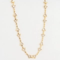 Gold plated chain necklace featuring triangular clear zircon crystals in a minimal setting - Triangle Clear Zirconia Style (Style 8)