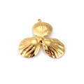Polished 18k gold plated titanium steel three-petal flower charm pendant with bail - 6# Three-Petal Flower