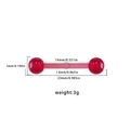 Translucent pink acrylic nipple ring barbell with detailed size measurement display - Pink Translucent Barbell (24070902-4)