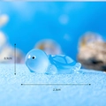 Mikro-Landschaft leuchtende blau transparente Harz Schildkröte, Größe 2,3cm mal 0,9cm - Klein / Blau
