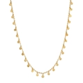 18K gold plated stainless steel necklace with multiple hammered circular pendants - 15 Pcs Pack / Small Pendants Necklace