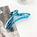 Große blaue Haarspange mit Metallic-Effekt und minimalistischem Runddesign - 12cm / Hohl Blau
