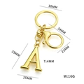 Golden uppercase letter A keychain in polished alloy with ring and lobster clasp - Gold Letter A