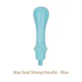Elegante blauwe houten lakstempel handvat met universele metalen schroefdraad fitting - Zegelstempel Handvat - Blauw