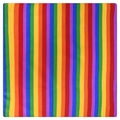 Square polyester bandana featuring vibrant vertical rainbow stripes for outdoor activities - Thin Rainbow Stripes (03)