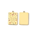 Detail of 14K gold plated Scorpio pendant with colorful star enamel and crystals - Scorpio