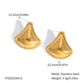 Orecchini a perno a ventaglio irregolari in acciaio dorato 18K con dettagli taglia - Stile a Ventaglio Irregolare (YYE025166-G) / Oro