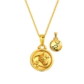 18K gold plated titanium steel Virgo zodiac necklace with double-sided constellation pendant - Virgo