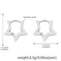 Minimalist stainless steel star-shaped hoop earrings with geometric design - Five-pointed Star Silver Color Hoop Earrings