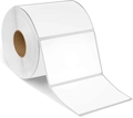 White thermal adhesive label roll with round corners on a brown cardboard core - 3*2 Inch-1240pcs (Roll) / White