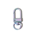 Iridescent rainbow metal lobster clasp and spring ring for DIY keychain crafting - UV Gray