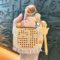 Cute cartoon Capybara keychain with rotating face feature for bags and car keys - Magnetic Drawing Board - Coffee