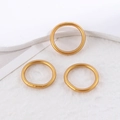 Set di tre bracciali rigidi in metallo dorato opaco minimalista per gioielli fai-da-te - Set di anelli in metallo opaco oro (50018)