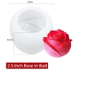 3D rose flower silicone mold for DIY candles and 2.5 inch ice cubes with dimensions - 50-1306-D White (2.5 Inch Rose)