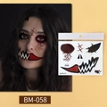 Halloween scary mouth tattoo stickers BM-058 with realistic wound and blood eye patterns - Style BM-058