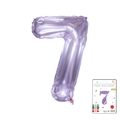 Purple 32-inch foil number 7 balloon with metallic finish and retail card packaging - 40-inch Jelly Purple 7 With Paper Card