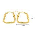 Schicke 18K vergoldete gedrehte quadratische Creolen aus poliertem Edelstahl 25mm - E0080 Verdrehter Quadratischer Stil