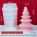 Stampo in silicone per albero di Natale SD-106 per candele e gesso fai-da-te - Piccolo albero di Natale origami 6 SD-106