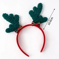 Christmas reindeer antler headband in red and green with festive bow and 10.6cm height - Antler Headband Teddy Fleece Green