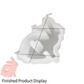 Hasen Silikonform für DIY Kerzen mit Herz-Detail und Maßangaben für Bastelbedarf - Nr. 5 Herz Hase (2,6 cm Dicke)