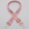 Adjustable crossbody bag strap with pink marble print and gold lobster clasps - No.638 Gold Hook