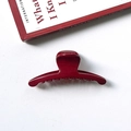Glossy burgundy red minimalist hair claw clip for women on a white background - 1# T-shape Style 11cm