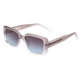 Rectangle sunglasses with translucent purple-grey frames and blue gradient lenses - Transparent Tea Frame Gray Blue Lens