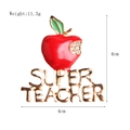 Red apple brooch for teachers with crystals and Super Teacher gold lettering - xz4174 Christmas Apple (Super Teacher)