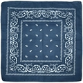 Dark blue paisley bandana with classic white teardrop pattern in high-quality polyester - Dark Gray