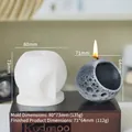 3D moon surface texture silicone mold with gray lunar candle showing crater details - Moon C (ZL-853)