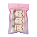 Pink pack of three pearl milk tea shaped makeup sponges for dry and wet use - Set of 3 / Pink