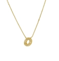 Classic 18k gold plated O letter pendant necklace with micro-pave cubic zirconia - Letter O