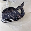 Unique marble grey acetate shark hair claw clip in a whale shape with rhinestone eye - Black Fat Whale