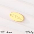 Ovaler goldener Edelstahlanhänger mit S.Steel Gravur und 11x6mm Abmessungen - Gold Oval (KLJ9150-Z)