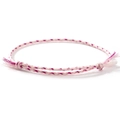 Pink and magenta woven friendship bracelet with adjustable cotton cords and tassels - Pink Rose Red