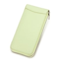 Custodia da viaggio per orologio in pelle bovina a grana incrociata verde lime e zip - verde chiaro