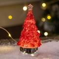 Rote LED-Kristall-Weihnachtsbaulampe mit silbernem Sockel und warmem festlichem Licht - Rot