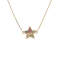 Gold star MAMA necklace with colorful cubic zirconia stones and adjustable chain - Star MOM